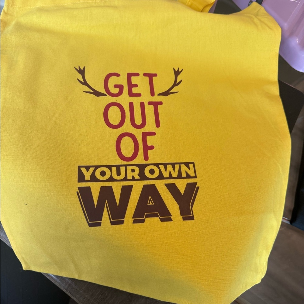 Vibrant Yellow Canvas Tote with Motivational Design